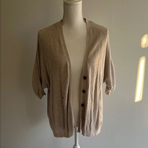 American Eagle Outfitters Beige Button-Up Cardigan